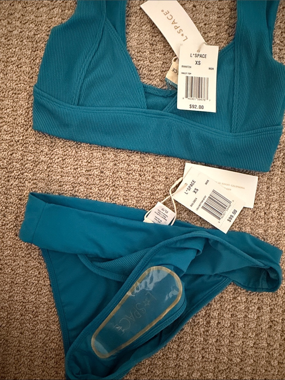 L*Space Teal Ribbed Hailey Top and Lola Bottom - XS - Picture 5 of 5